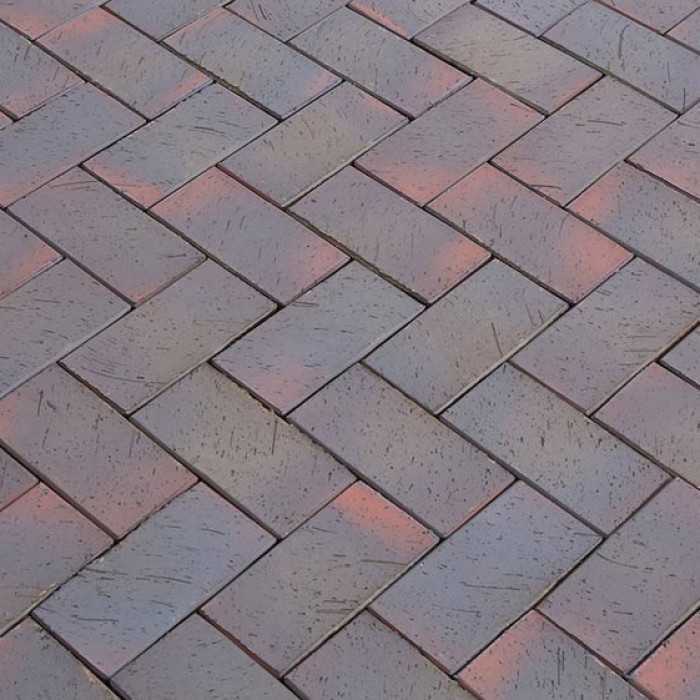 Клинкерная брусчатка Lode Etna темно-пестрая шероxоватая, 200x100x52 мм