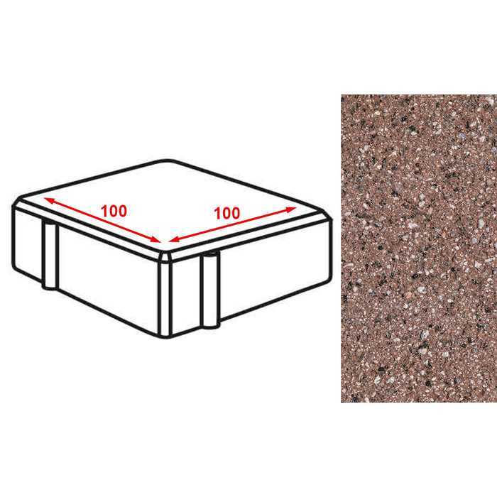 Плитка тротуарная Готика Granite FERRO, квадрат, Емельяновский 100x100x80 мм